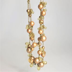 𝅺BEIGE Brown Bead Necklace